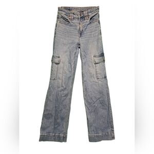 American Eagle Outfitters EUC Cargo Flare Jeans Size 26 Waist